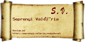 Seprenyi Valéria névjegykártya